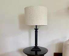 Pair of table lamps with boucle shades