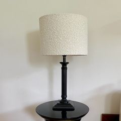 Pair of table lamps with boucle shades