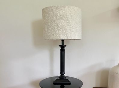 Pair of table lamps with boucle shades