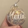 Personalised Glass Christmas baubles Image 2