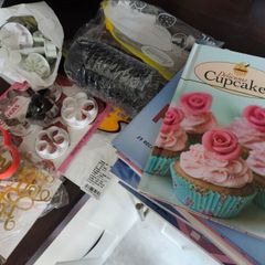 Cake decorations/tools and books