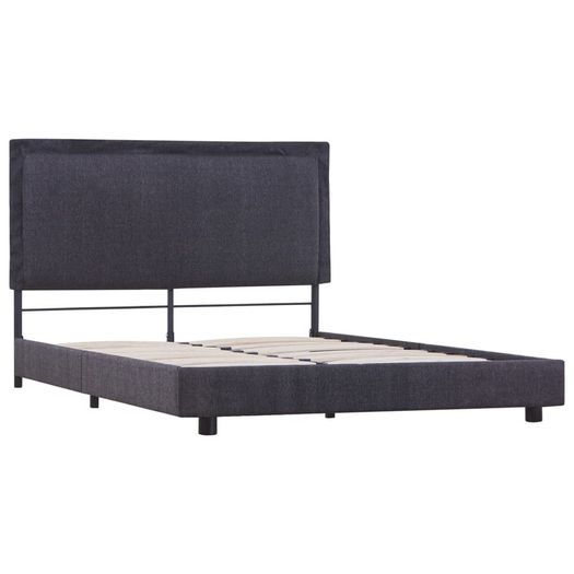 Bed Frame Dark Grey Fabric 135x190 cm