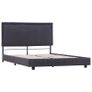Bed Frame Dark Grey Fabric 135x190 cm Image 4