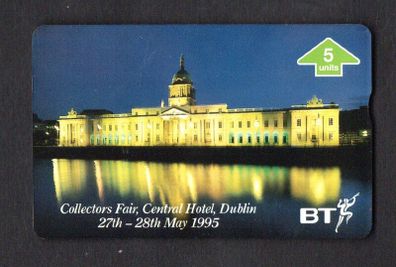 1995 Ireland 5 unit Collectors Fair, Central Hotel, Dublin 27th-28th May 1995 Call Card Used issued by BT (British Telecom)