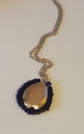DesignSix London Mayford Necklace Silver & Navy New With Tags Lobster Clasp