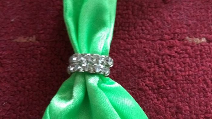 Fancy bright green satin dress with crystals