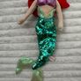 TY Sparkle Disney Ariel the Little Mermaid aprox. 40 cm.  Plush Princess Beanie Sequins Used Damaged Please see photos Image 4