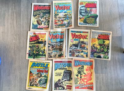 Collection of 1980 comics Victor, Combat etc