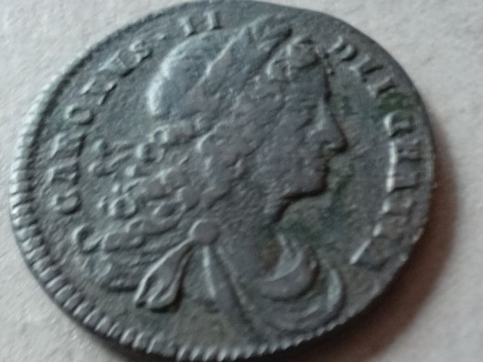 1682 Milled Bronze Charles II Irish Half Penny