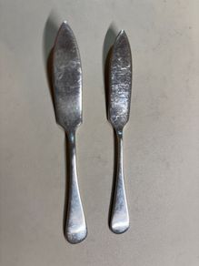 Pair 1910s Sheffield solid silver butter knife