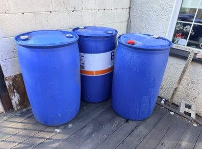 3 Empty 200L Barrels