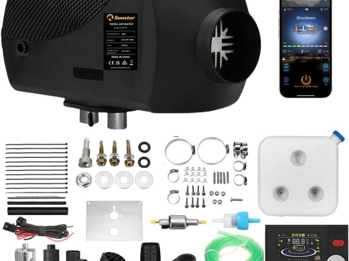 12V 8KW Diesel Heater with LCD Display & Remote Control & Bluetooth APP