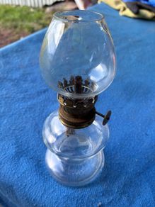 Vintage small glass paraffin lamp