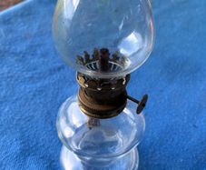 small vintage glass paraffin lamp