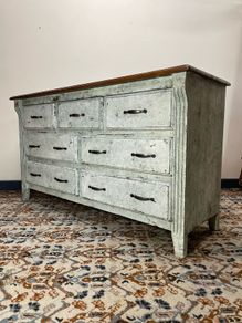 FLASH SALE ! Was 595 Now 495 ! Painted & Distressed Solid Wood Vintage Commode
