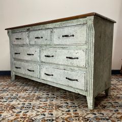 FLASH SALE ! Was 595 Now 495 ! Painted & Distressed Solid Wood Vintage Commode