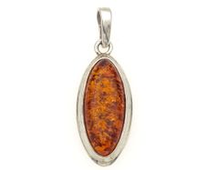 Vintage 925 Sterling Silver And Natural Baltic Amber Pendant