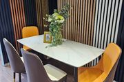 Stone/Ceramics Dining Table with Gold Ends