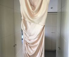Fran & Jane cream satin runched dress