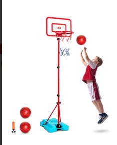 Kids Adjustable Basketball Hoop  Indoor & Outdoor Play Set with 3 Balls