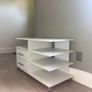 White TV unit with 2 drawers & Shelves Image 3