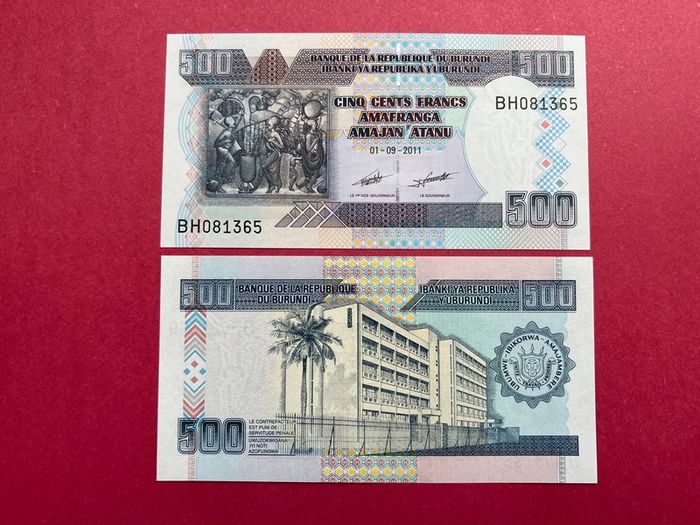 Burundi  500. Francs. 2011. Pick. 45b. ( Uncirculated )