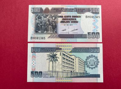Burundi  500. Francs. 2011. Pick. 45b. ( Uncirculated )