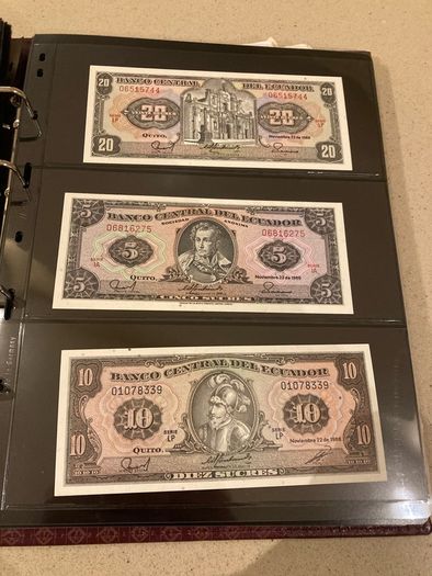 Ecuador Uncirculated Banknotes Lot