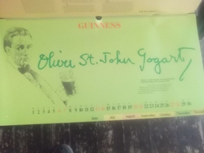 a 1981 guinness calendar  with lots of poets
