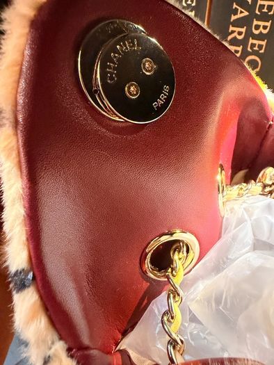 Designer inspired Polka Dots Fur bag