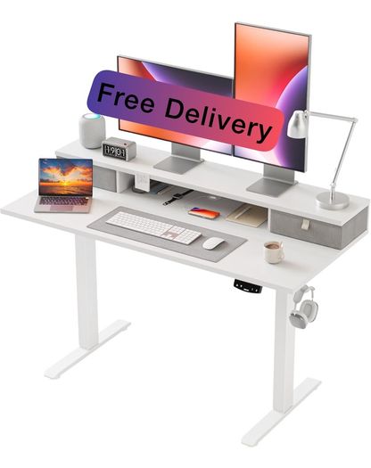 Electric Adjustable Height Desk with 2 Drawers