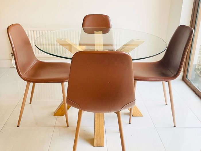 Modern Round Glass Dining Table