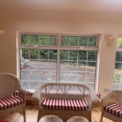 Wicker couch and chairs
