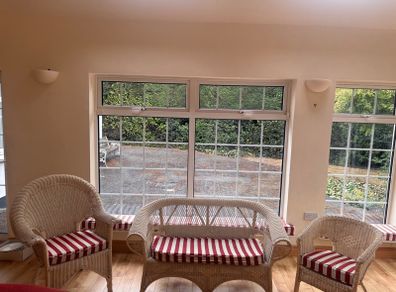 Wicker couch and chairs