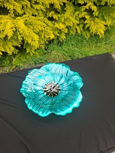 Floral glass fruit plate postage possible