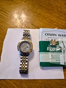 Mens Vintage Citizen Eco- Drive Alarm Chronograph Wr2oo  0855h07162 With Original Strap