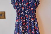 Navy print dress (New Look)