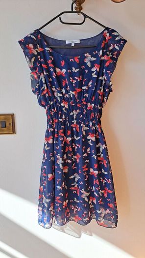 Navy print dress (New Look)