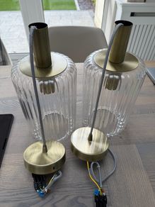 Brushed Brass Fluted Glass Pendant