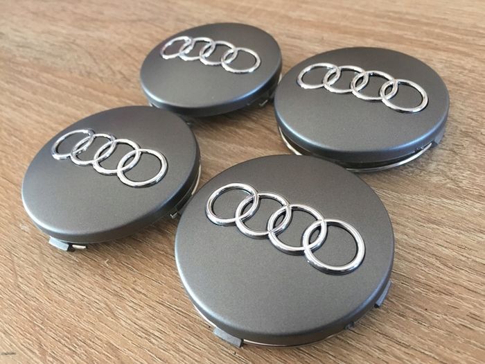 Full Set 60mm Audi Centre Caps -Grey