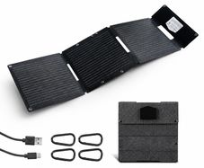 30W Foldable Solar Panel Charger, 16BB N-Type Monocrystalline Solar Panel 24% Efficiency, Ultra-Light Portable with USB-A, USB-A (QC3.0) & Type-C Ports for Camping, Backpacking, Phones, Tablets