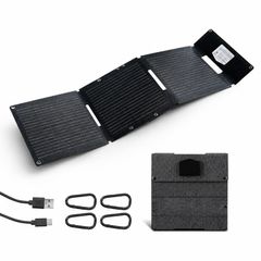30W Foldable Solar Panel Charger, 16BB N-Type Monocrystalline Solar Panel 24% Efficiency, Ultra-Light Portable with USB-A, USB-A (QC3.0) & Type-C Ports for Camping, Backpacking, Phones, Tablets