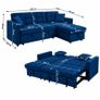 Blue Velvet Kris Corner sofa bed with storage Image 4