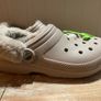 Crocs Lined Fuzz faux fur Strap Clog beige new Image 7