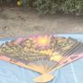 50" Hand Painted Japanese/Chinese Fan Image 2