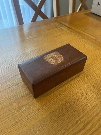 Vintage British Made Leather Jewellery Box