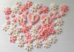 cake toppers edible letters flowers