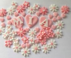 cake toppers edible letters flowers