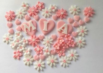 cake toppers edible letters flowers