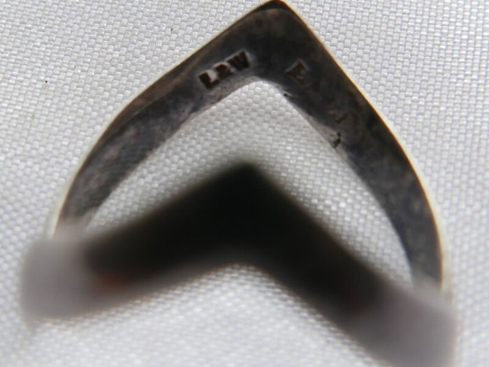 Vintage Sterling Silver Double Wishbone Band Ring size P - 2,10g